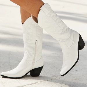 Princess Polly White Cowboy Boots